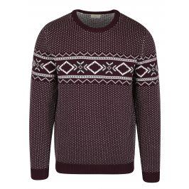 Krémovo-vínový svetr s norským vzorem Selected Homme Blizzard