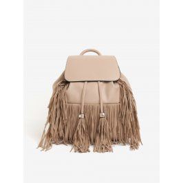 Béžový batoh s třásněmi Miss Selfridge