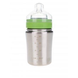 Kojenecká nerezová lahev ve stříbrné barvě Klean Kanteen KidBaby 267 ml