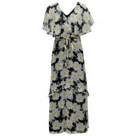 Bílo-černé květované maxišaty Dorothy Perkins