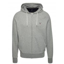 Šedá pánská žíhaná mikina se zipem GANT Original