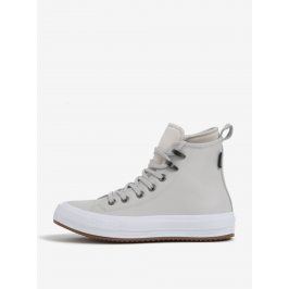 Béžové dámské kožené kotníkové tenisky Converse Chuck Taylor Lunarlon