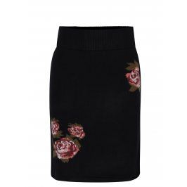 Černá sukně s motivem růží VERO MODA Belmont