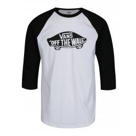 Černo-bílé pánské tričko s potiskem VANS New Raglan