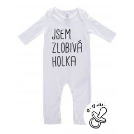Bílý holčičí kojenecký overal ZOOT Kids Jsem zlobivá holka