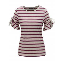 Béžovo-fialové pruhované tričko Dorothy Perkins