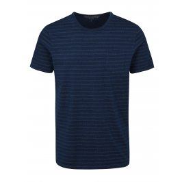 Modré vzorované slim fit tričko Jack & Jones Clark