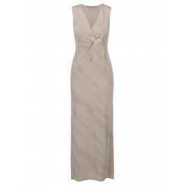 Béžové třpytivé maxišaty Dorothy Perkins Petite