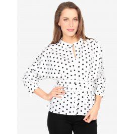 Bílá halenka s puntíky a zavazováním VERO MODA Loka
