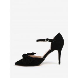 Černé lodičky s mašlí v semišové úpravě Dorothy Perkins