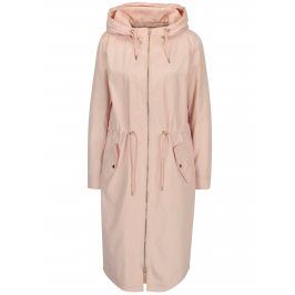 Světle růžová dlouhá parka s kapucí ONLY Hazel