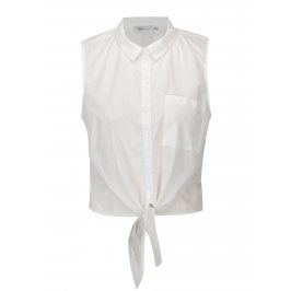 Bílý crop top se zavazováním ONLY Sally