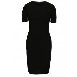 Černé šaty s nabíraným rukávem Dorothy Perkins