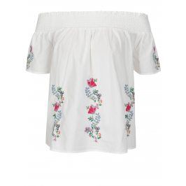 Bílá halenka s odhalenými rameny a výšivkou Dorothy Perkins