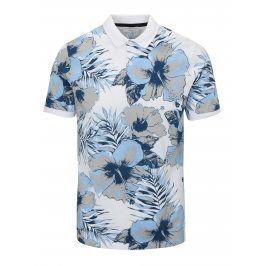 Modro-bílé květované polo tričko Selected Homme Flower