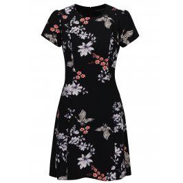Černé květované šaty s krátkým rukávem Dorothy Perkins