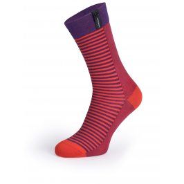 Fialovo-červené pruhované unisex ponožky V páru