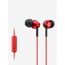 Červená špuntová sluchátka s mikrofonem Sony
