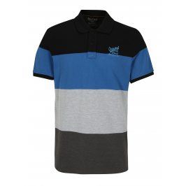 Modro-šedé pruhované regular fit polo tričko Blend