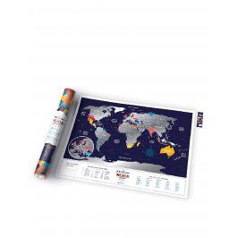 Tmavě modrá stírací mapa světa Travel Map