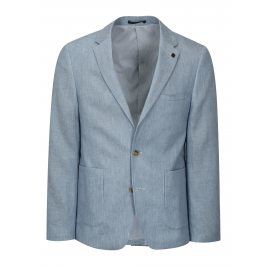 Světle modré lněné žíhané sako Burton Menswear London