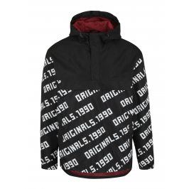Bílo-černá lehká vzorovaná bunda s kapucí Jack & Jones Anton