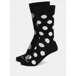 Bílo-černé unisex puntíkované ponožky Fusakle Biele diery