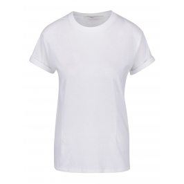 Bílé basic tričko s vycpávkami na ramenou Miss Selfridge