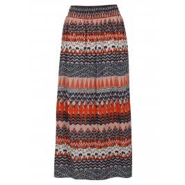 Modro-oranžová vzorovaná maxi sukně VILA Sandro