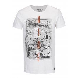 Krémové slim fit tričko s potiskem Blend