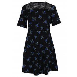 Černé květované šaty s krátkým rukávem Dorothy Perkins Curve