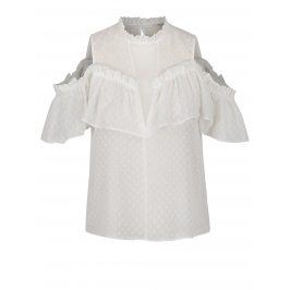 Bílá šifónová halenka s odhalenými rameny Miss Selfridge