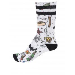 Bílé unisex vzorované ponožky American Socks