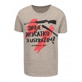 Béžové pánské tričko ZOOT Originál Svoje dievčatko si ustrážim