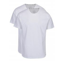 Sada dvou pánských bílých slim fit triček pod košili Calvin Klein