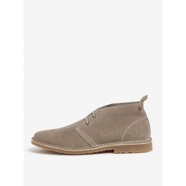 Béžové semišové kotníkové boty Jack & Jones Gobi