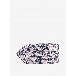 Bílá květovaná kravata Jack & Jones Premium Crussel