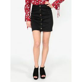 Černá džínová sukně na knoflíky ve zlaté barvě MISSGUIDED