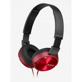 Červená skládací sluchátka Sony