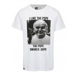 Bílé tričko s potiskem Dedicated Dope Pope