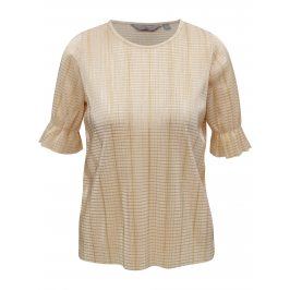 Béžové metalické žebrované tričko Dorothy Perkins Petite