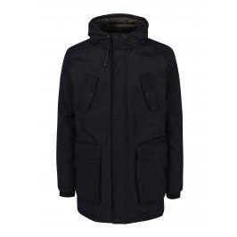 Černá zimní parka s kapucí Burton Menswear London