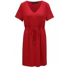 Červené šaty se stahováním v pase Dorothy Perkins
