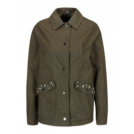 Khaki bunda s aplikací na kapsách Dorothy Perkins