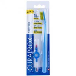 Curaprox 5460 Ultra Soft Superduo zubní kartáček + náhradní mezizubní kartáčky s držákem