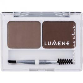 Lumene Nordic Chic paleta pro líčení obočí odstín 1 Medium Brown 2 x 1,8 g