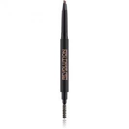 Makeup Revolution Duo Brow Definer precizní tužka na obočí odstín Medium Brown 0,15 g