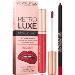 Makeup Revolution Retro Luxe metalická sada na rty odstín Regent 5,5 ml