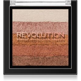 Makeup Revolution Shimmer Brick bronzer a rozjasňovač 2 v 1 odstín Bronze Kiss 7 g