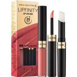 Max Factor Lipfinity dlouhotrvající rtěnka s balzámem odstín 006 Always Delicate 2 ks
